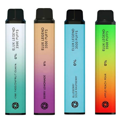 0% Nicotine  Elux Legend 3500 Disposable Vape Pod Device  Box of 10